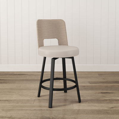 Arshavir Swivel Counter and Bar Stool with Seagrass Backrest