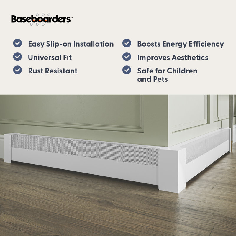 Couvercle de radiateur en acier de base 6 pi (72 po) Baseboarders, H 6,75 po x l 72 po x P 3 po