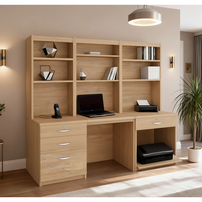 Walshaw Solid Wood Computer Desk, Sandstone