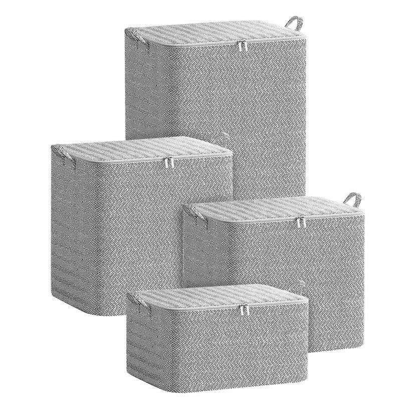 Ensemble de 4 sacs de rangement pliables non tissés