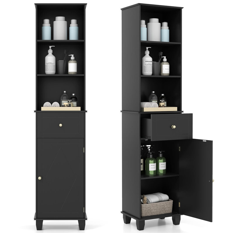 Bathroom Cabinet, Matte Black