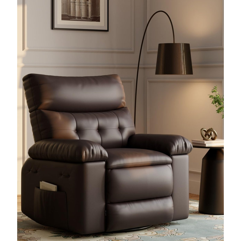 Fauteuil inclinable à bascule avec chaleur et massage, fauteuil surdimensionné manuel avec télécommande pour salon et chambre de bébé