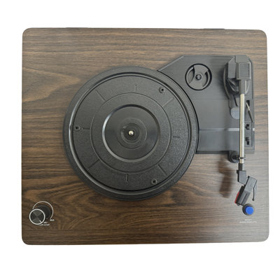 Tourne-disque en vinyle noyer à 3 vitesses avec haut-parleurs stéréo intégrés, audio sans fil Bluetooth, lecteur de musique rétro Home Decor, cadeau idéal pour les amateurs de vinyle