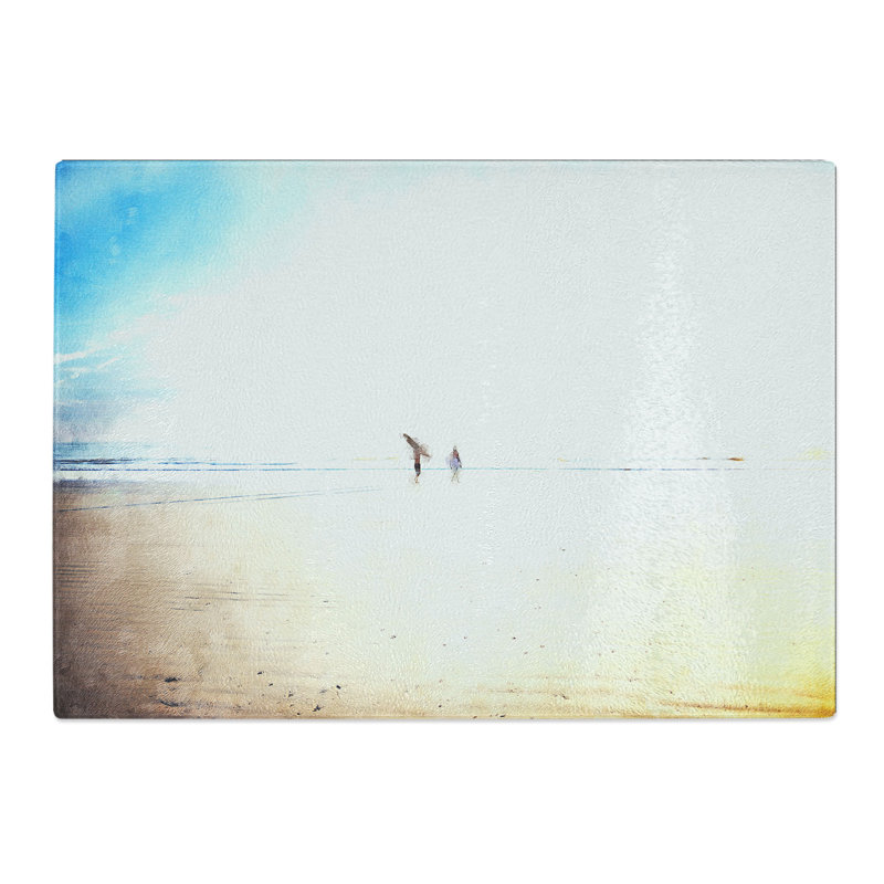 Tempered Glass Heading to the Surf Chopping Board, 20 cm x 28.5 cm