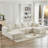 106" Cloud Sectional Couch Double Chaise Lounges(Single Seats not included),Deep Seat Modern Modular Sofa for Living Room,No Assembly Required (Plush Corduroy Fabric)-244713795