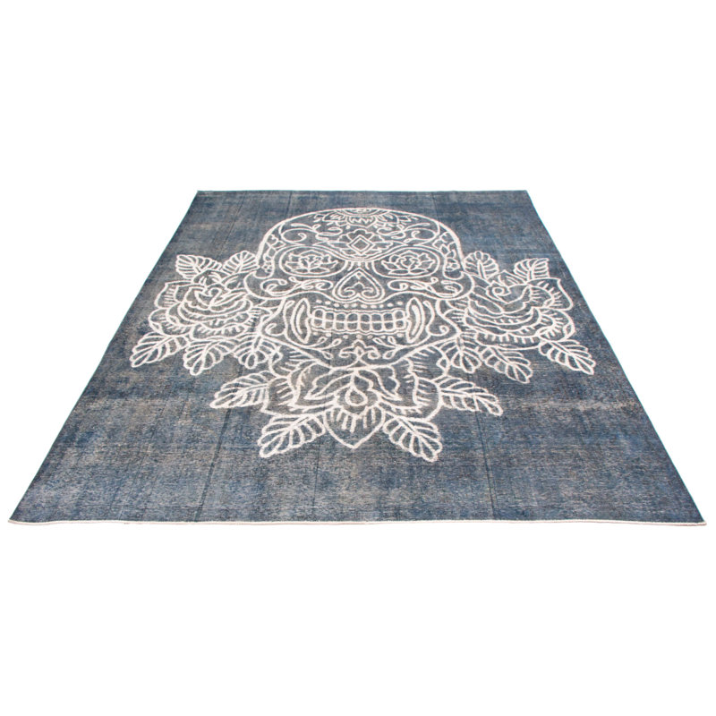 Tapis bleu marine à transition de couleur 9 pi 5 po x 12 pi 0 po