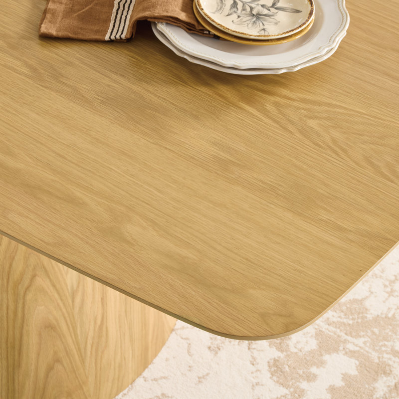 Table de salle à manger en bois de 70 pouces avec 6 chaises de cuisine en bois, Beige