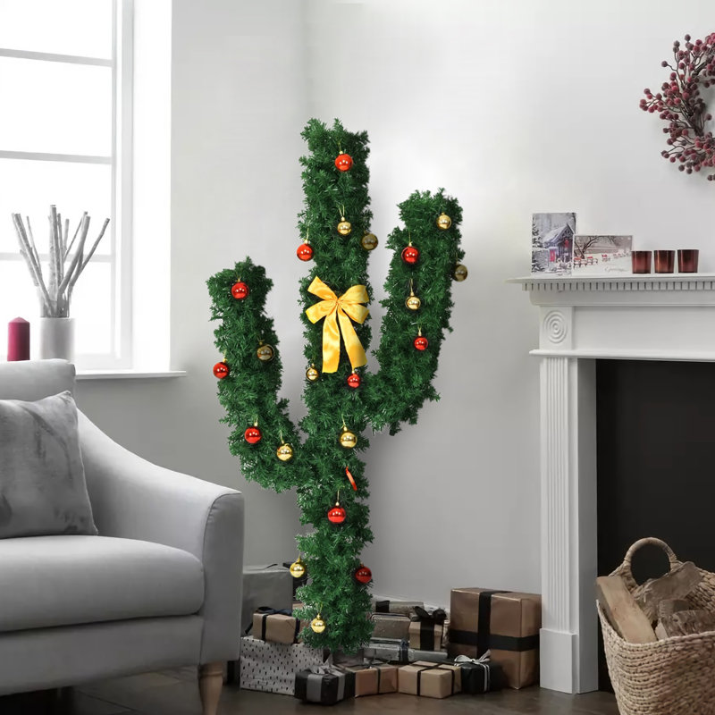 Arbre de Noël 60 po H 60 po en cachemire vert avec 90 lumières DEL