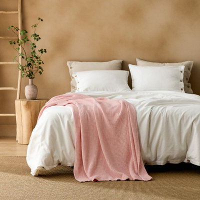 Bedsure 100% Cotton Muslin Blanket, 4-Layer Lightweight Summer Blanket for Dorm, Couch & Everyday Comfort, 200 GSM