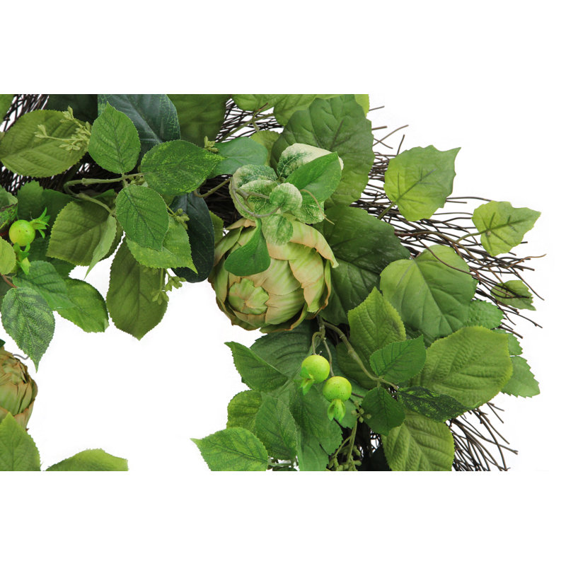 Faux Artichoke Silk 22'' Wreath