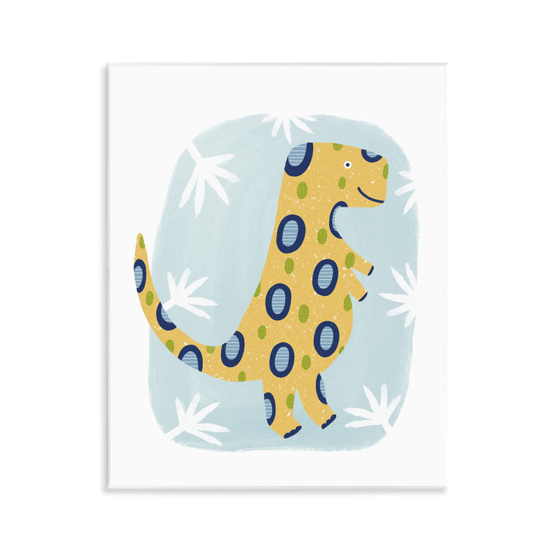 Art mural T-Rex avec feuilles par Lisa Nohren