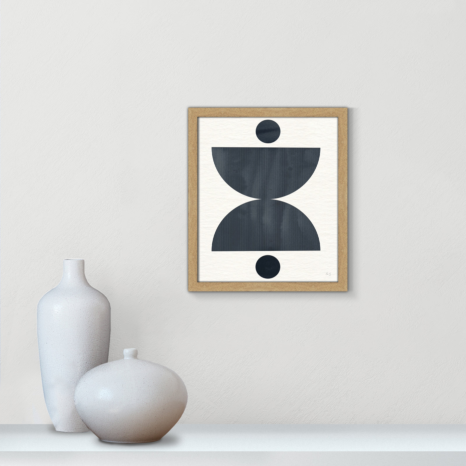 Eclipse II Print by Susan Jill, 15" H x 13" W x 0.75" D, Natural Framed