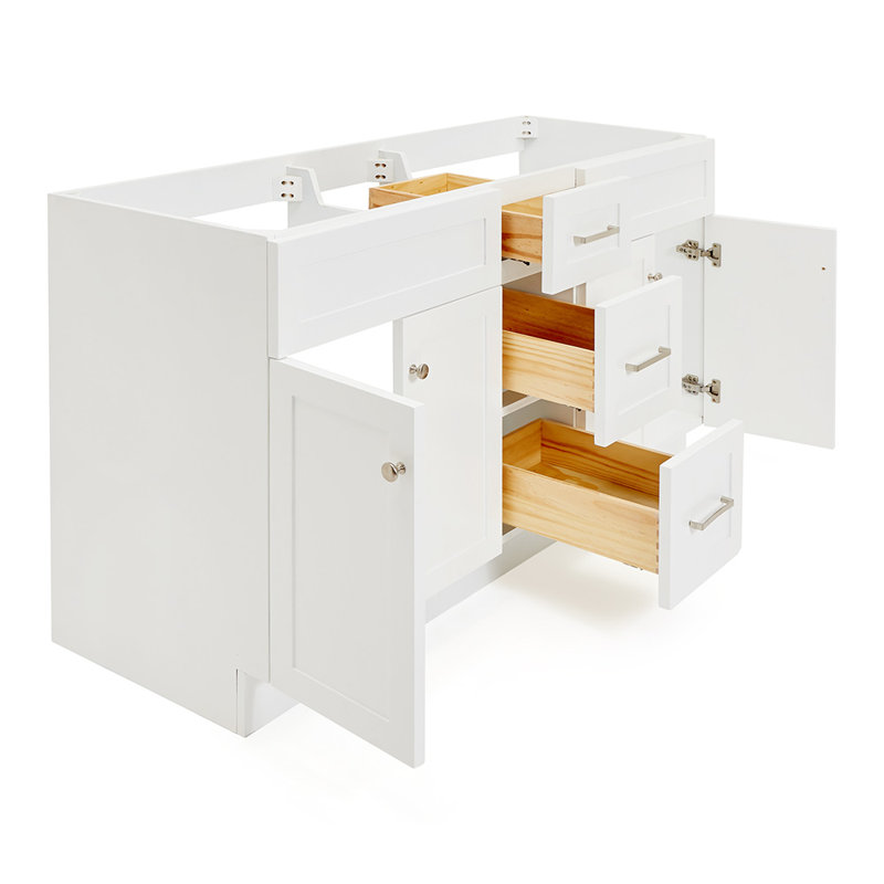 Paulla 60'' W Double Bathroom Vanity Base, White