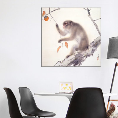 Monkey by Hashimoto Kansetsu - Wrapped Canvas Print