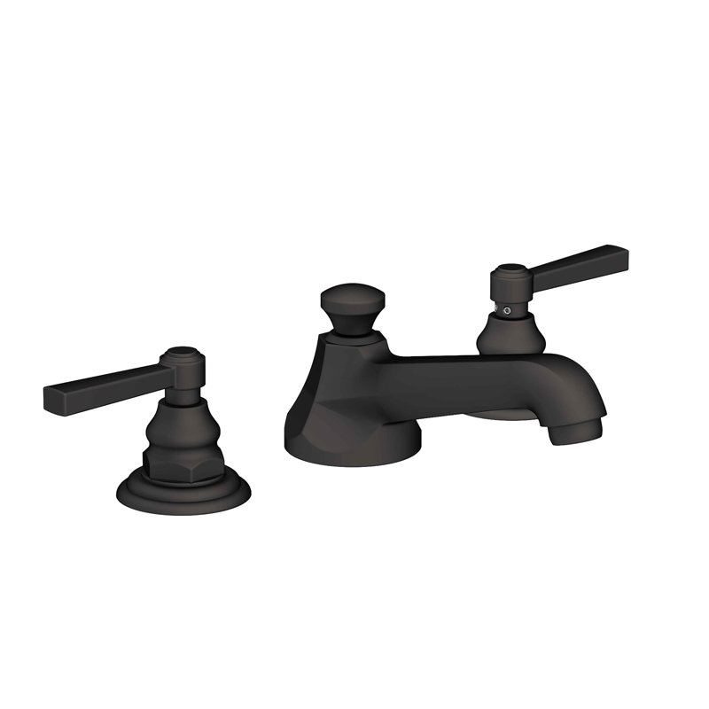 Astor Widespread Bathroom Faucet with Drain Assembly, Flat Black