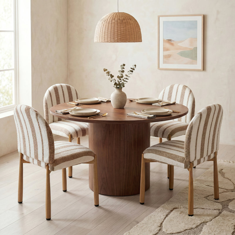 Ensemble de 4 chaises de salle à manger rembourrées avec pieds en métal, chaises latérales modernes à dossier courbé pour la cuisine, le salon et le bureau