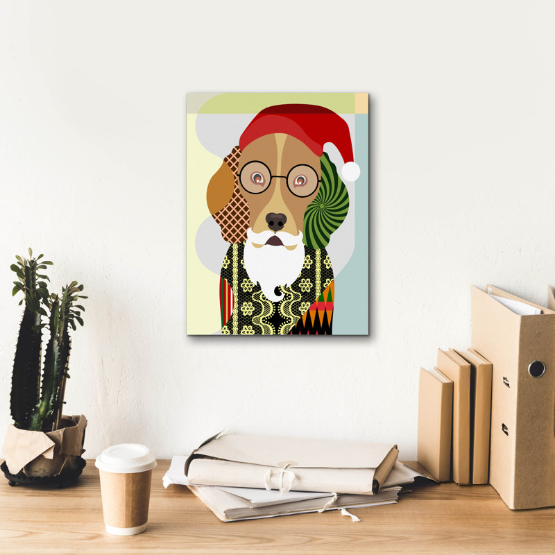 Art mural sur toile Trinx «Santa Beagle» par Lanre Adefioye, H 16 po x l 12 po x P 0,75 po