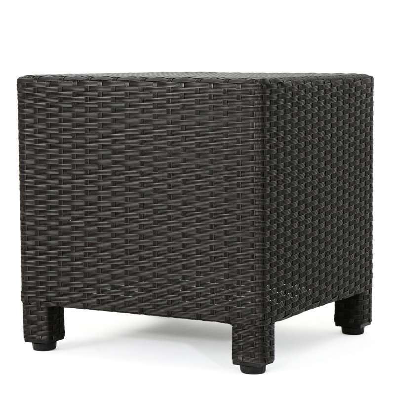 Accent Table - Table, Dark Brown, 18"X18"X18", Made With , No Assembly Versatile Pe Coffee Brown Cube, Assembly, Long-Lasting Woven Finish