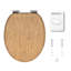 Wooden Toilet Seat,Soft Close Toilet Seat Lid Cover With Adjustable Hinge,Anti-Slip, For Family Bathroom O-Shape