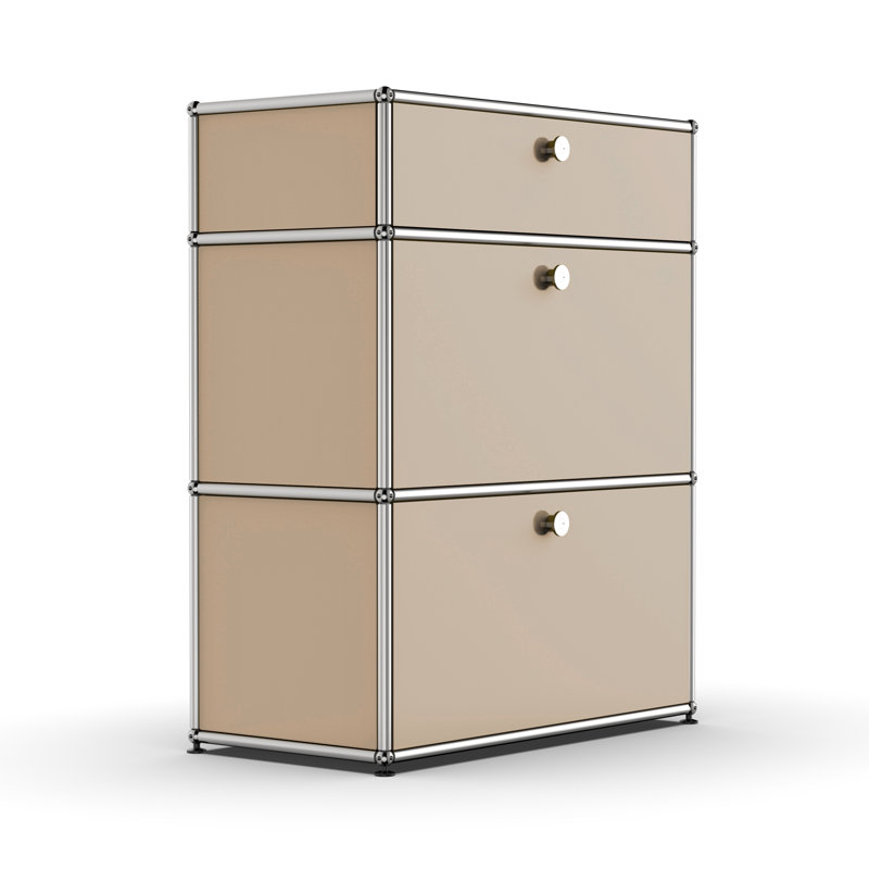 Lateafa 29.52 Wide 3 - Shelf Storage Cabinet, Begie