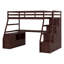 Lit mezzanine avec tiroirs, tablettes et bureau-1193084901