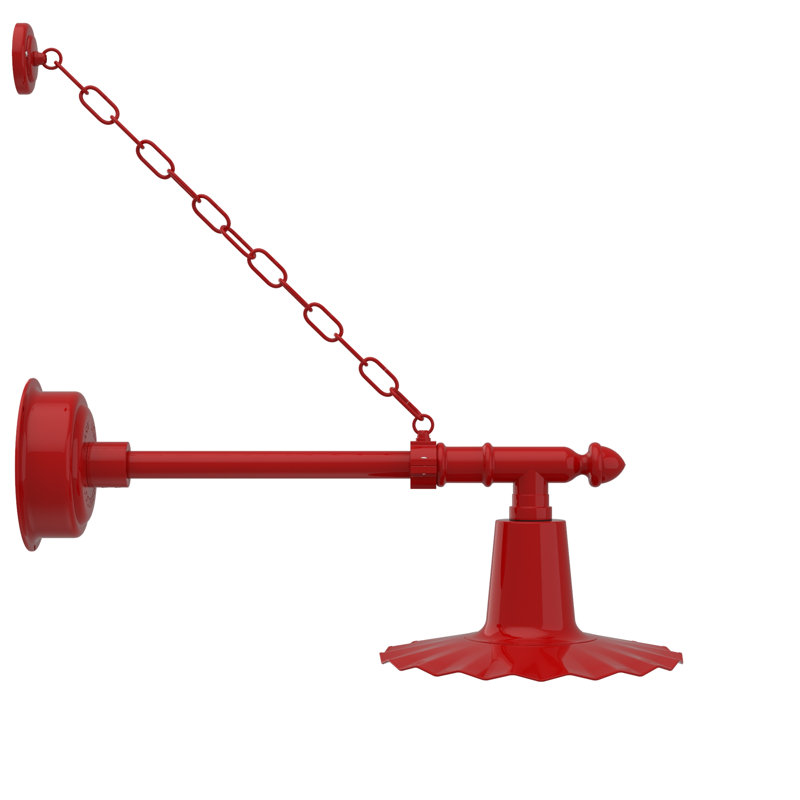 Luminaire de grange d’extérieur à del Iris, H 7,5 po x l 12 po x P 12 po, rouge