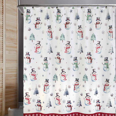 Avanti Linens Winter Snowman Shower Curtain & Hook Set