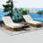Outdoor Rattan Chaise Lounge Chair with 5-Position Backrest, Cushion and Wheels,-1778822656
