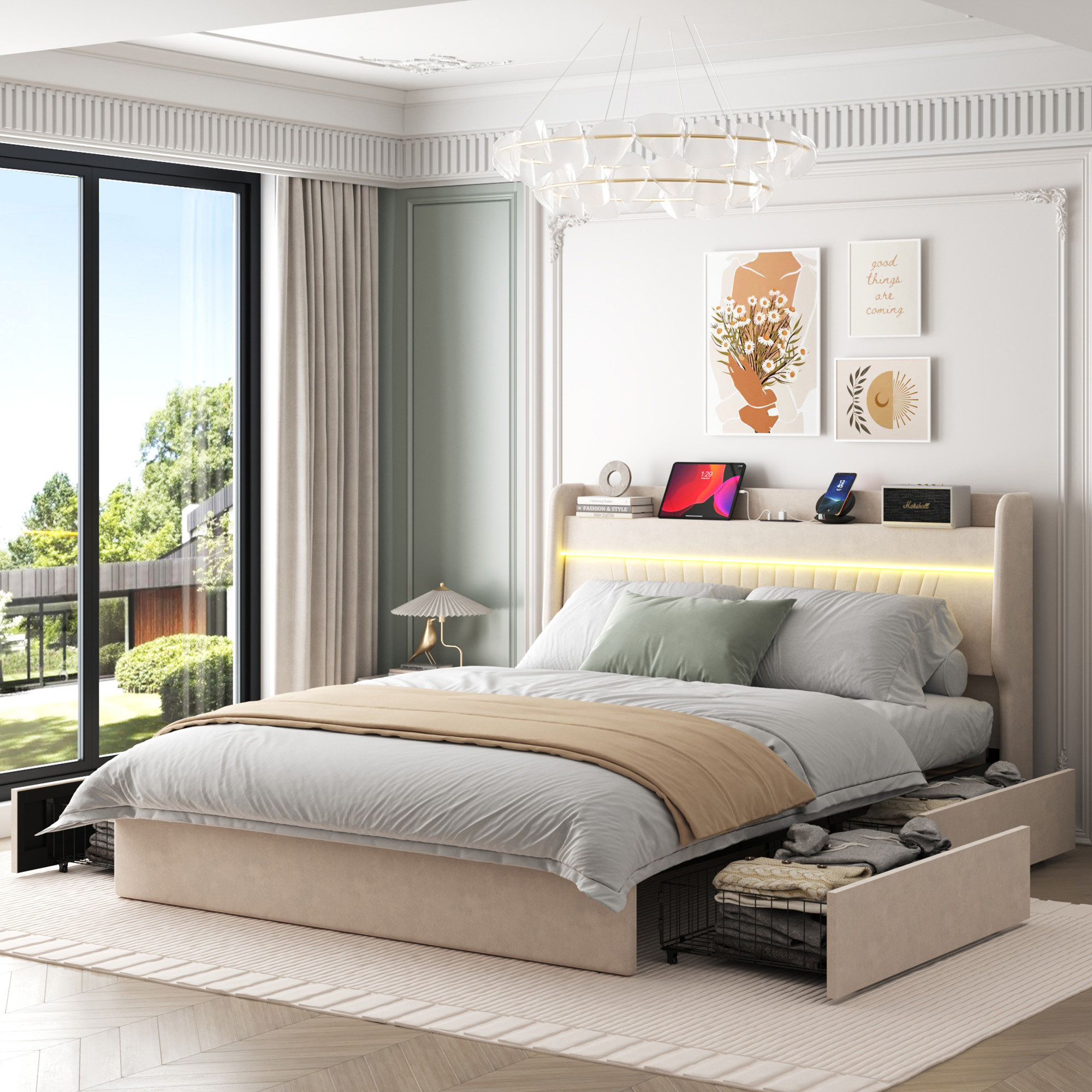 Latitude Run® Upholstered Standard Bed With Headboard & Reviews | Wayfair