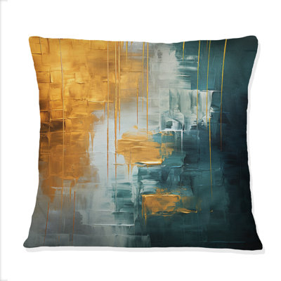 Comfort Of Glory Abstract Expressionism Blue - Abstract Painting Printed Throw Pillow