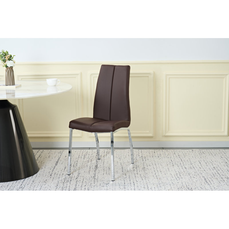 Upholstered Side Chair, Brown