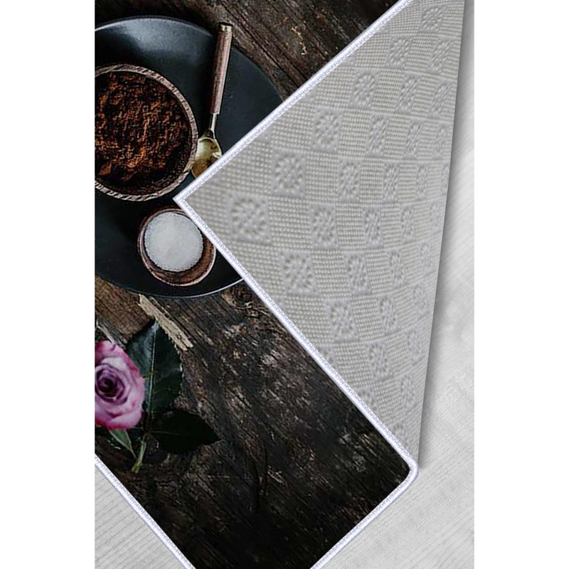 Durable Woven Carpet (50 x 80 cm / 1.6 x 2.6 ft), 100% Polyester, 0.3 in Pile Height | Antibacterial, Non-Slip Underside, Machine Washable | 3D Digital Printing, Perfect for Living Room & Bedroom Decor