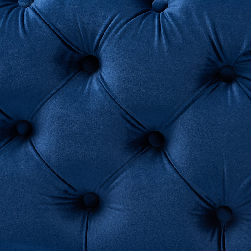 Kylin Velvet Ottoman, Royal Blue