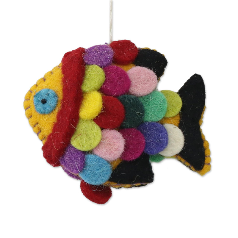 Ornements en laine arc-en-ciel (ensemble de 4)