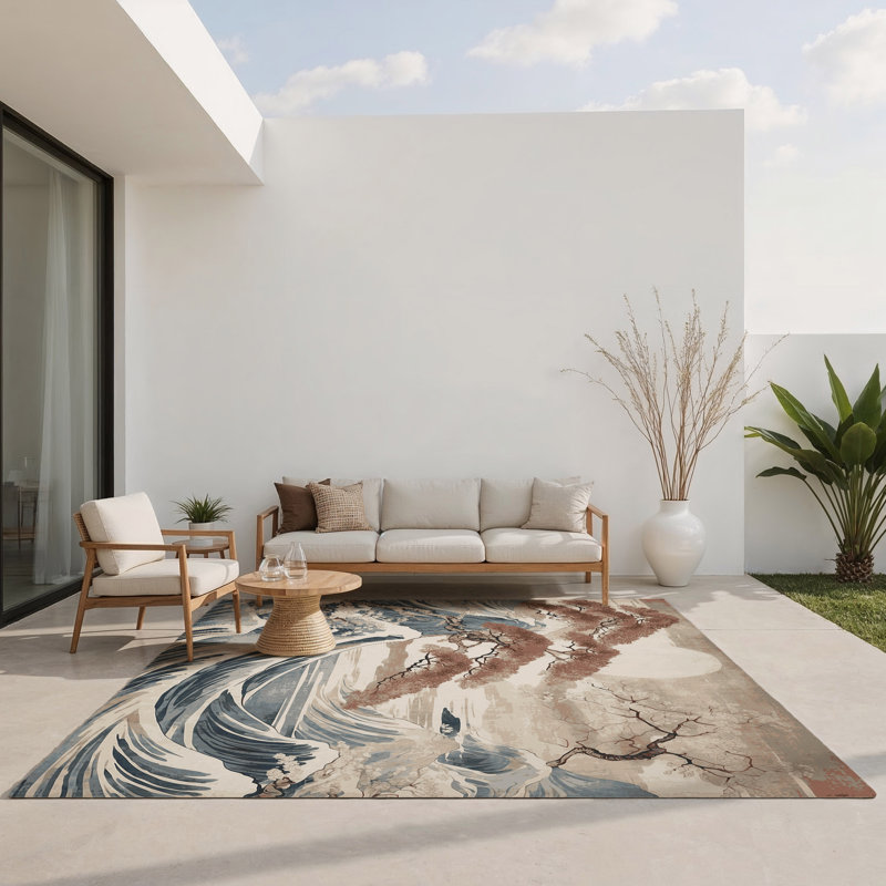 Petal Dew Indoor And Outdoor Area Rug, Rectangle 4' x 6'
