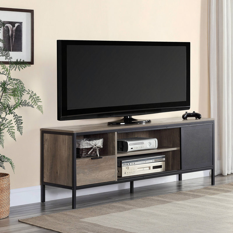 Rustic Oak and 1-Drawer TV Stand
