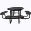 Table de pique-nique ronde en acier 46 po avec mât de parasol-1225569011