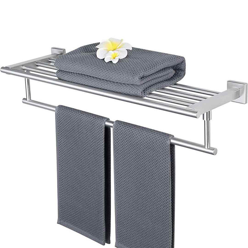 Wall Mounted Required Towel Rack, Brushed Nickel, 5" H x 24" W x 7.82" D