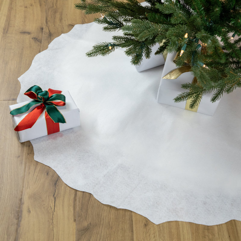 Jupe d'arbre de Noël festonné, l 48 po, Blanc
