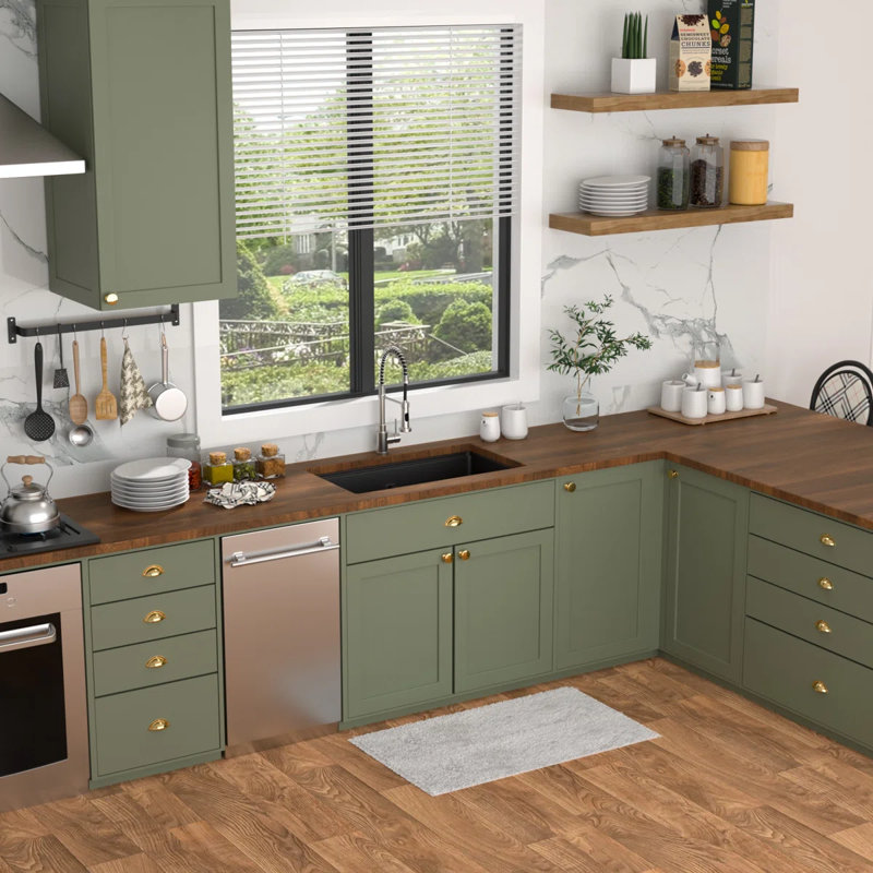 Évier de cuisine en quartz avec station de travail double encastrable en granite avec planche à découper, grille inférieure et support à roulettes L 33 po x l 19 po Quartz
