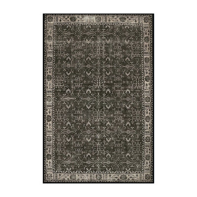 Tapis oriental gris foncé Harrow