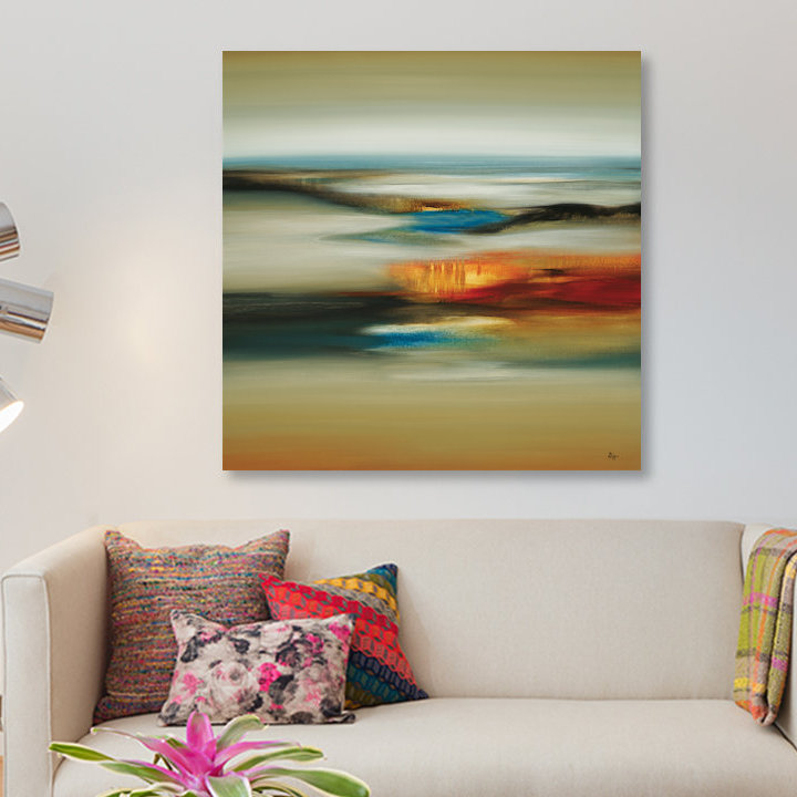 «Calm Scape», reproduction sur toile, H 37 po x l 37 po x P 1,5 po, Pas de tapis, Toile tendue
