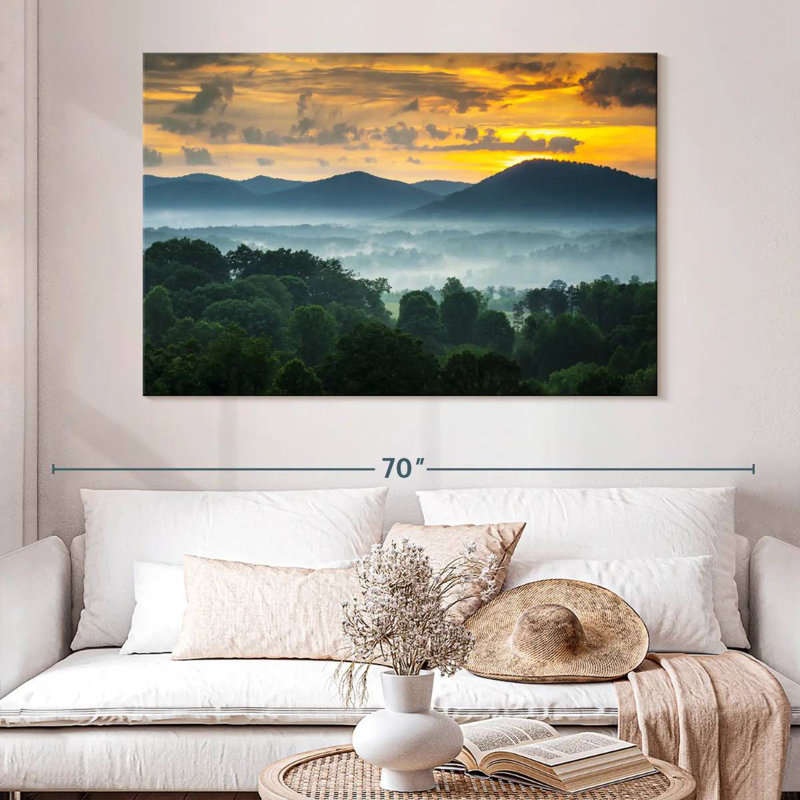 Alvord Hazy Blue Ridge Mountains, H 34 po x l 51 po