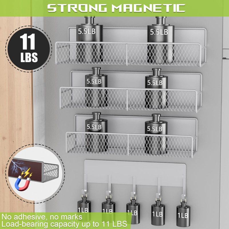 4 Pack Magnetic Shelves for Washing Machine, Gray