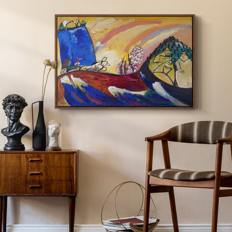 "Peinture avec troïka", toile de Wassily Kandinsky, 24 po x 36 po, Noyer