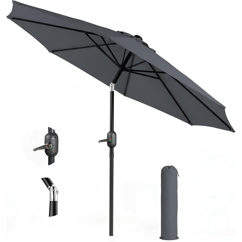 Beach Parasol, 236cm W x 180cm D, Grey
