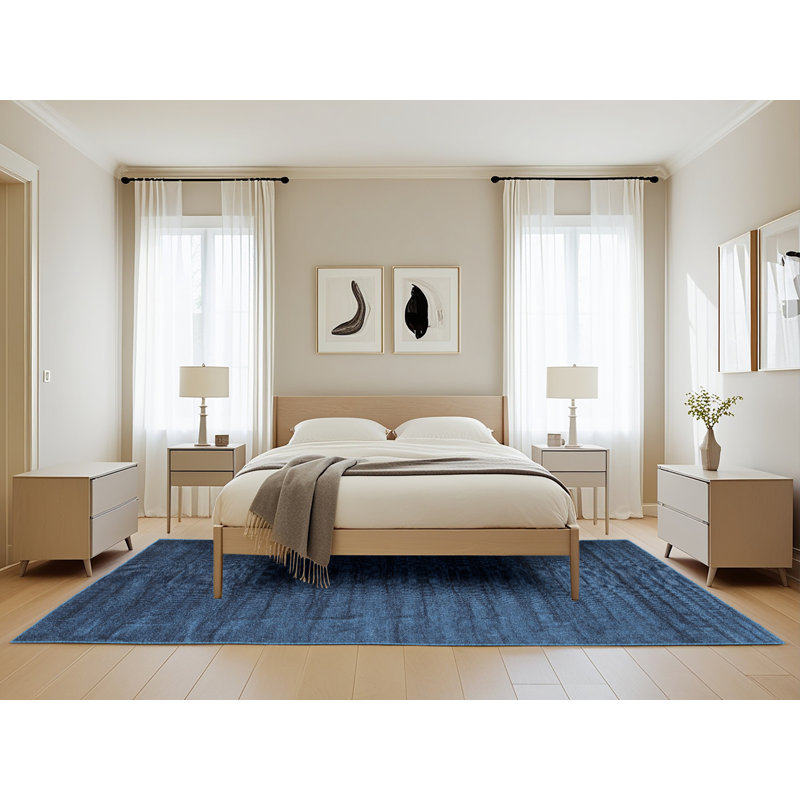 Tapis contemporain bleu, Rectangle 5 pi x 8 pi