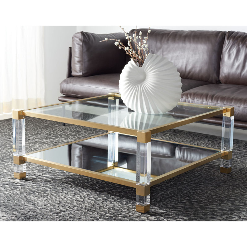Coffee Table, Clear/Gold
