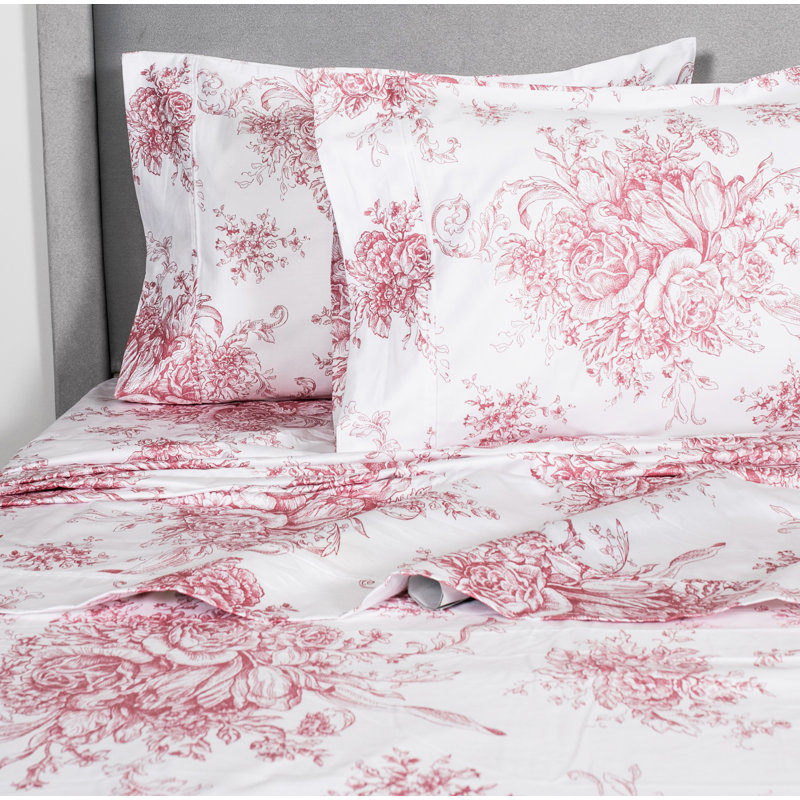 Ensemble de draps 100% coton 400 fils Benedictine, Grand, Mauve