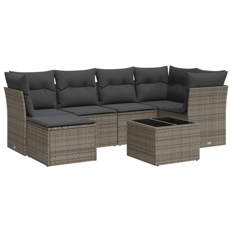 Vidaxl Garden Sofa Set Grey, Dark Grey